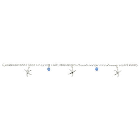 Dancing Starfish with Blue Cat Eye Anklet ANK451