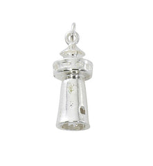 3D Lighthouse Charm. Pewter with Sterling Silver Finish. Wholesale USA made