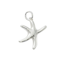 Wholesale dancing starfish charm. Pewter with gold or silver finish. USA made