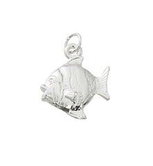 Wholesale fashion fish charm USA made. Pewter with gold or silver finish.