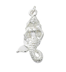 Wholesale fashion mermaid charm pewter with sterling silver or 24 karat gold finish USA made