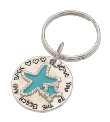 Starfish Love you to the Beach and Back Key Chains Silver KC 845