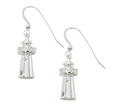 3D Lighthouse Earrings  E 223 Pewter with Sterling Silver or Gold finish. USA Made Wholesale