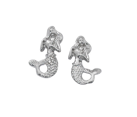 Layered Sterling Mermaid Stud Earrings MM910