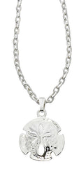 Wholesale fashion sandollar necklace pewter with sterling silver or 24 karat gold finish USA made