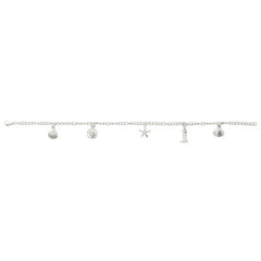 Wholesale fashion mixed sealife anklet  pewter with sterling silver and 24 karat gold finish USA made