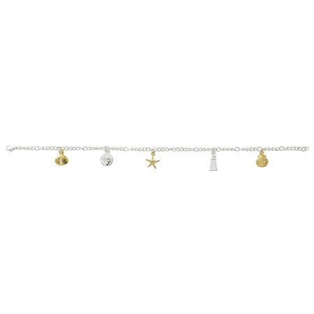 Mixed Sea Life Two Tone Anklet ANK453