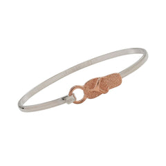 Flip Flop Rose Gold and Silver Two Tone Cuff Bracelet