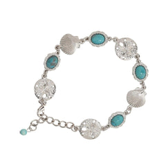 Scallop and Sandollar Turqoise  Bracelet