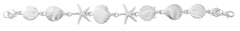 Wholesale fashion Medium mixed sealife bracelet pewter with sterling silver or 24 karat finish USA made