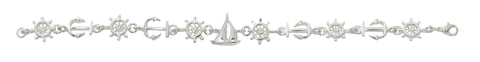 Sailboat, Anchor and Ships Wheel Bracelet B405