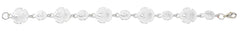 Wholesale fashion graduated sandollar charm bracelet pewter with sterling silver finish USA made
