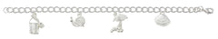 Wholesale mixed sealife charm bracelet pewter with sterling silver or 24 kt gold finish USA made