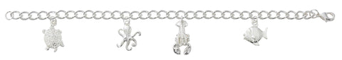 Mixed Sea Creatures Charm Bracelet B421