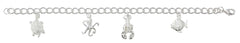 Wholesale fashion charm sealife bracelet pewter with sterling silver or 24 karat gold finish USA made