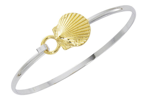 Scallop Shell Two Tone Cuff Bracelet CB413