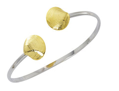 Wholesale fashionquahog twist bracelet pewter with sterling silver and 24 karat gold finish USA made