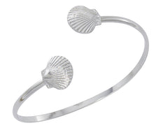 Wholesale fashion scallop shell twist bracelet pewter with sterling silver finish USA made