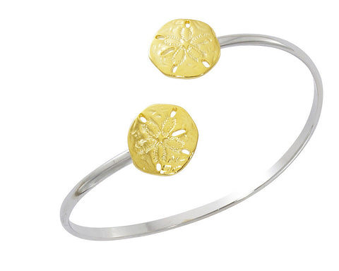 Sand Dollar Two Tone Twist Bracelet CB423T