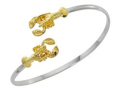 Wholesale fashon lobster twist bracelet two tone pewter with sterling silver and 24 Karat gold finish USA made