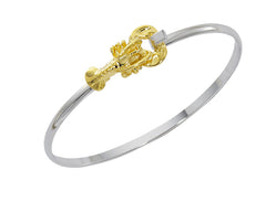 Whaolesle fashion lobster twist bracelet two tone pewter with sterling silver and gold finish USA made