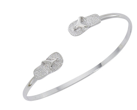Flip Flop Silver Twist Bracelet CB434T