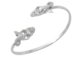 Wholesale fashion mermaid twist bracelet pewter with sterling silver finish USA made