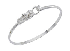 wholesale flip flop silver cuff bracelet. Pewter with sterling silver finish. USA made.