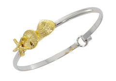 Wholesale fashion mixed sealife bracelet two tone pewter with starling silver and 24 karat finish USA made