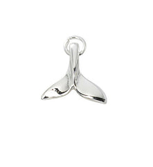 Wholesale fashion whale tail charm pewter with sterling silver or 24 karat gold finish USA made