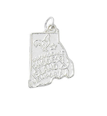 Wholesale fashion State of Rhode Island charm pewter with sterling silver or 24 karat finish USA made