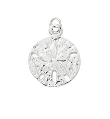 Wholesale fashion sandollar charm pewter with sterling silver or 24 karat gold USA made