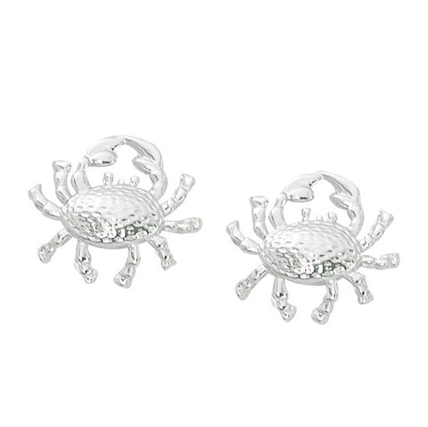 Layered Sterling Crab Stud Earrings CRB601