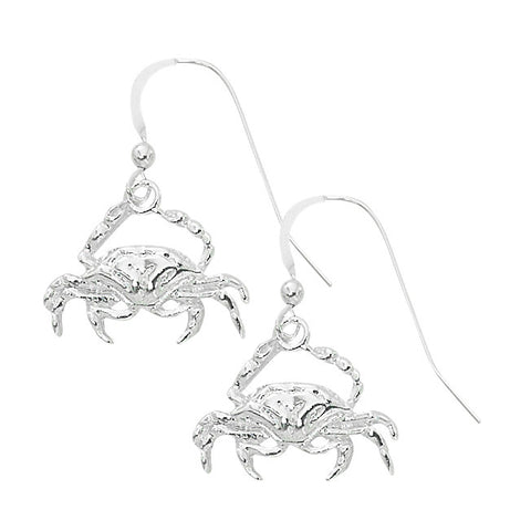 Layered Sterling Crab Dangle Earrings CRB602