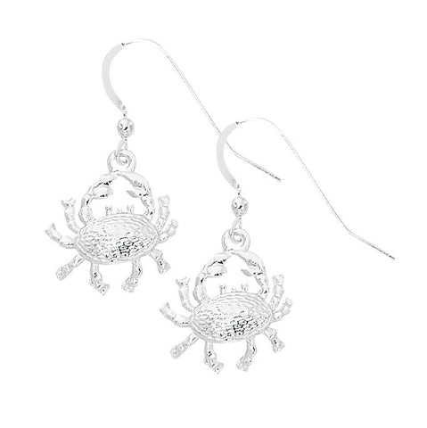 Layered Sterling Crab Dangle Earrings CRB603