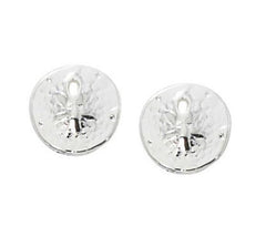 Wholrsale fashion sandollar stud earrings pewter with sterling silver or 24 karat gold finish USA made