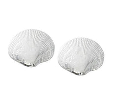 Wholesale fashion quahog stud earrings pewter with sterling silver or 24 karat gold finish USA made