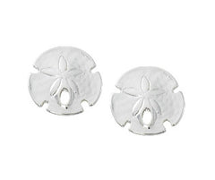 Wholesale fashion sandollar stud earrings pewter with sterling silver or gold finish USA made