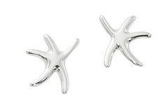 Dancing starfish stud earrings in pewter with gold or silver finish. USA made, Wholesale