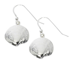 Wholesale Fashion quahog drop earrings pewter with sterling silver or 24 karat gold finish USA madee