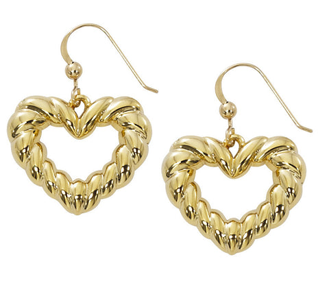 Open Heart Drop Earrings (Medium) E908