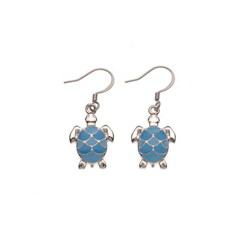 SeaTurtle W/ Turquoise Epoxy Drop Earring