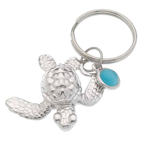 Sea Turtle With Stone Setting Key Chains Silver  KC 830