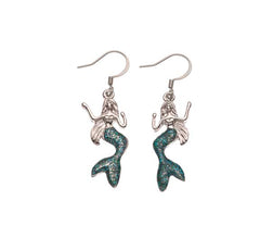 Mermaid W/Ocean Mist Epoxy Drop Earring           MM 916