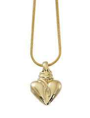 Wholesale fashion solid heart necklace pewter with sterling silver or 24 karat finish USA made