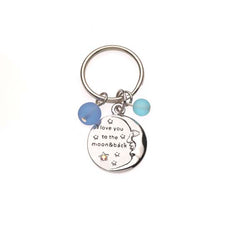 Love you to the Moon and back W/Sea Glass Beads Key Chains