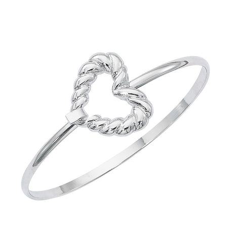 Heart Silver Tone Cuff Bracelet CB730