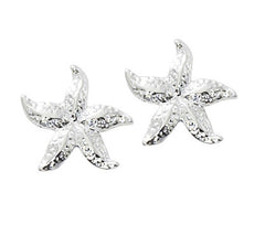 Wholesale fashion starfish stud earrings pewter with sterling silver or 24 karat gols finish USA made