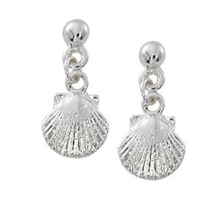 Ball Top Scallop Shell Drop Earrings E115