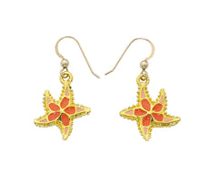 Wholesale fashion Dangle Earrings. Hand crafted and hand polished in the USA. Cast in lead free pewter. Layered 24k gold finish with epoxy. Medium sized Earrings. USA made